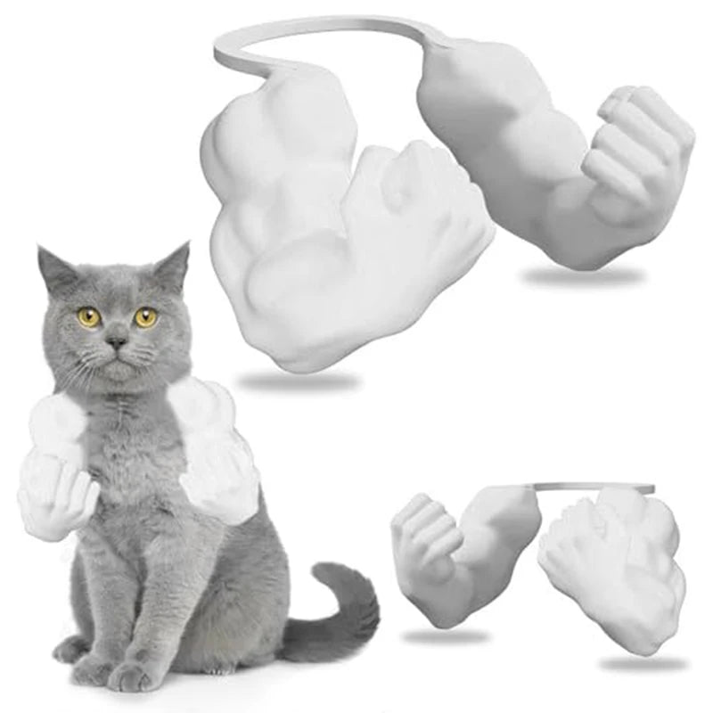 Funny Cat Muscle Arm Clothing Decoration Props 3D Printed Pet Interactive Neck Hanging Toy Role-playing Accessories Birthday Toy