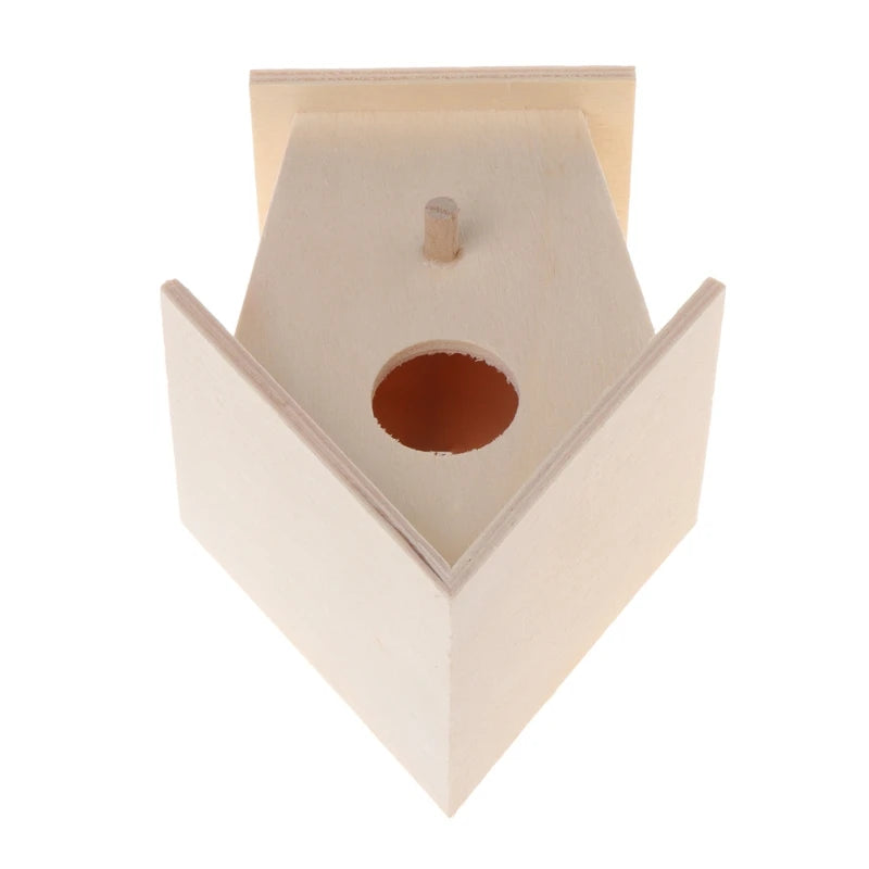 Wooden Bird House for Outside to Paint Bird Nesting Box Handmade Birdhouse with Perch for Small Birds Garden Decor