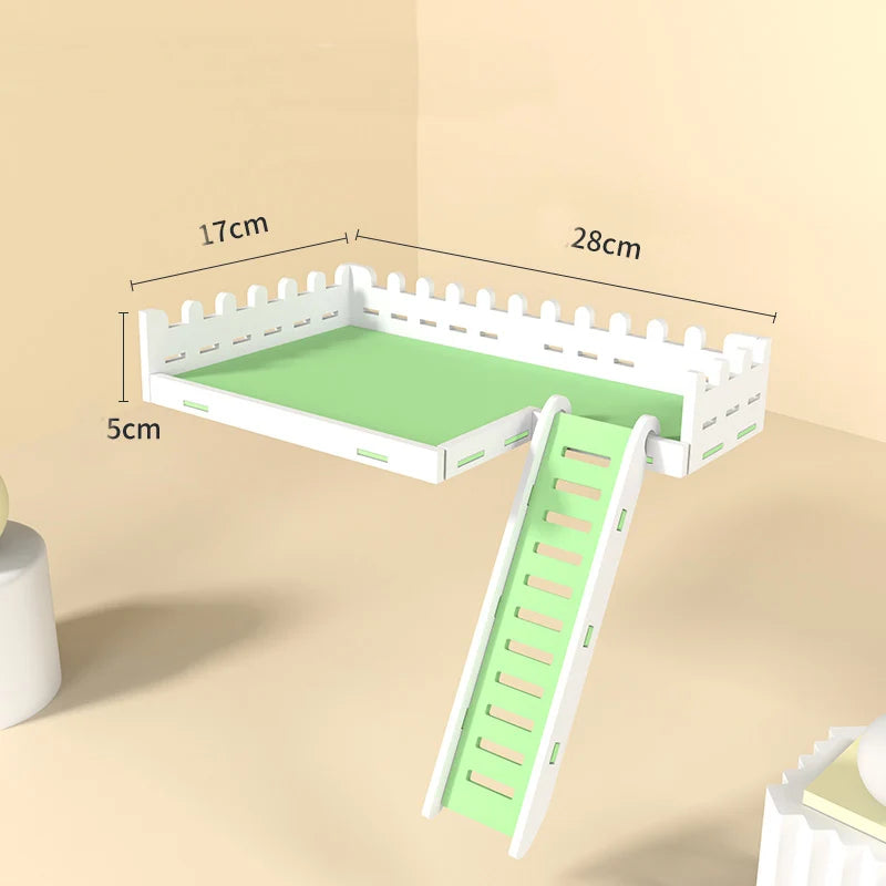 Double Layer Hamster Playing Standing Platform Safety Climbing Ladder Small Animals Cage Toys for Mouse Rat
