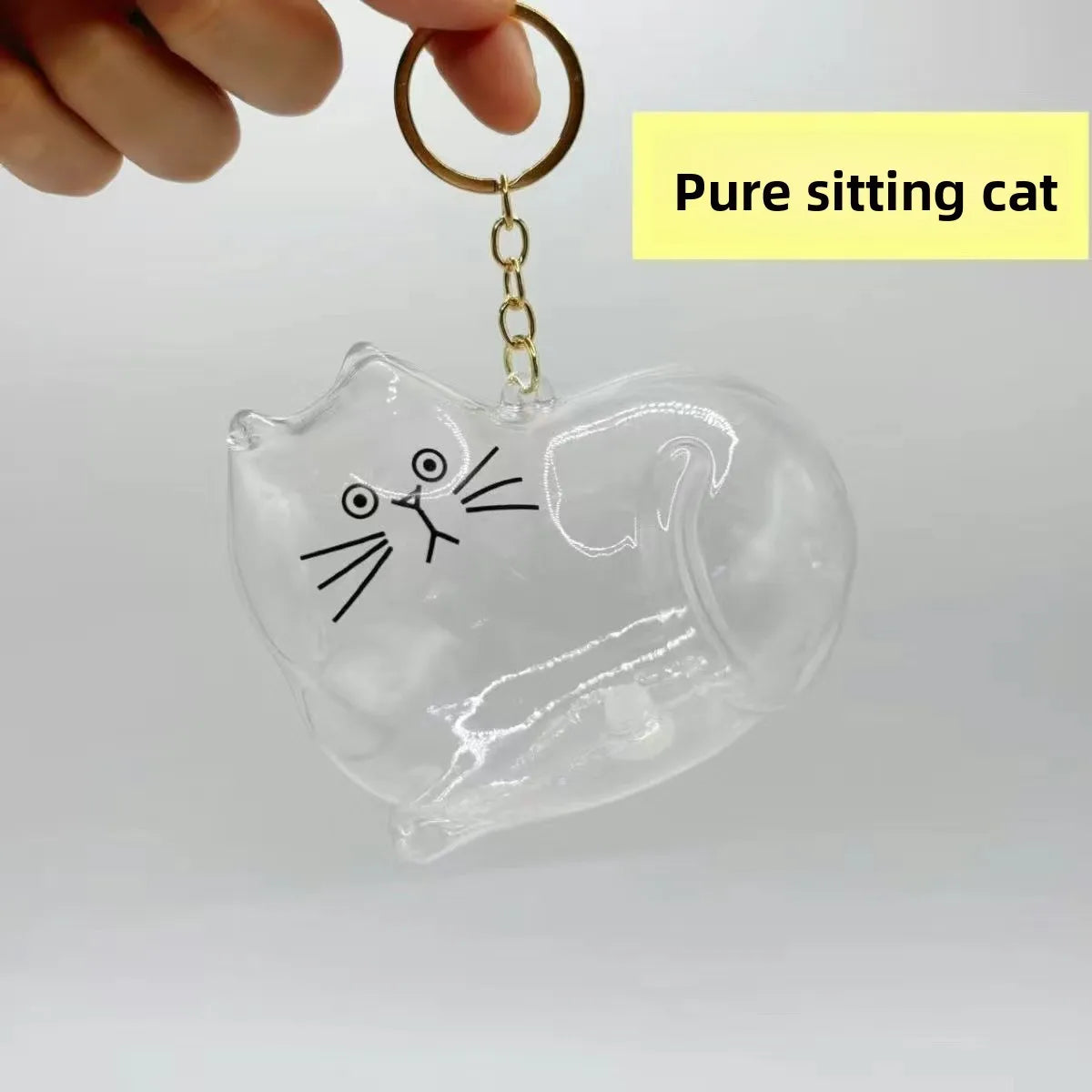 Large Cat Keychain Pendant Ginger Cat Siamese Calico CatHair Storage Box Hanging Cat Bag Hanging Pet  Hair Grooming Souvenirs