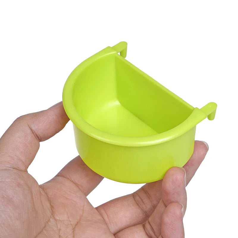 New 2pcs Bird Food Feeding Dish Easy to Install Bird Cage Feeder Bowl for Small Animals Budgie Parrot Parakeets Lovebirds
