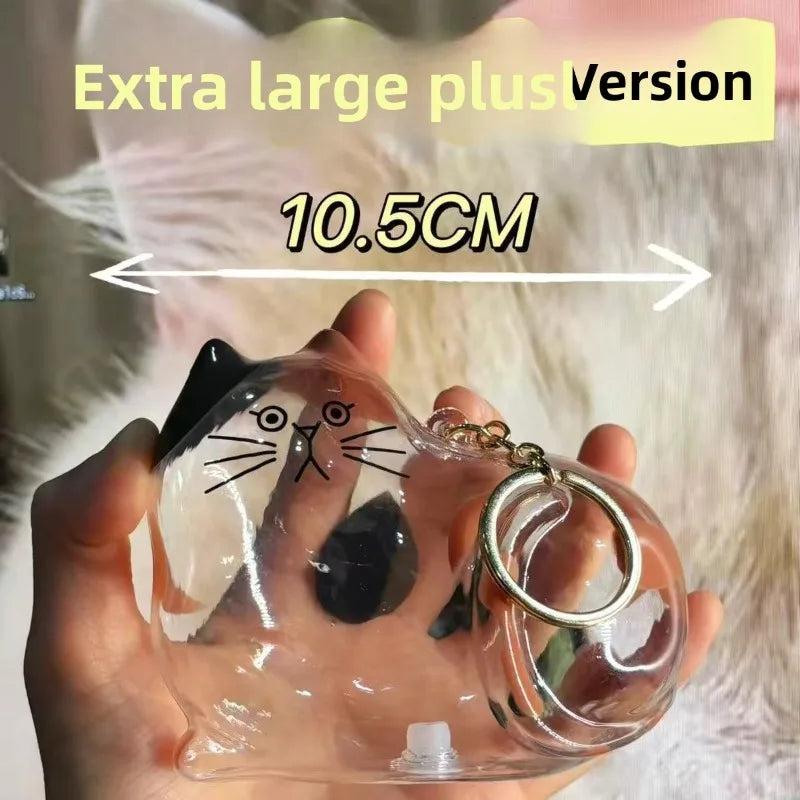 Large Cat Keychain Pendant Ginger Cat Siamese Calico CatHair Storage Box Hanging Cat Bag Hanging Pet  Hair Grooming Souvenirs