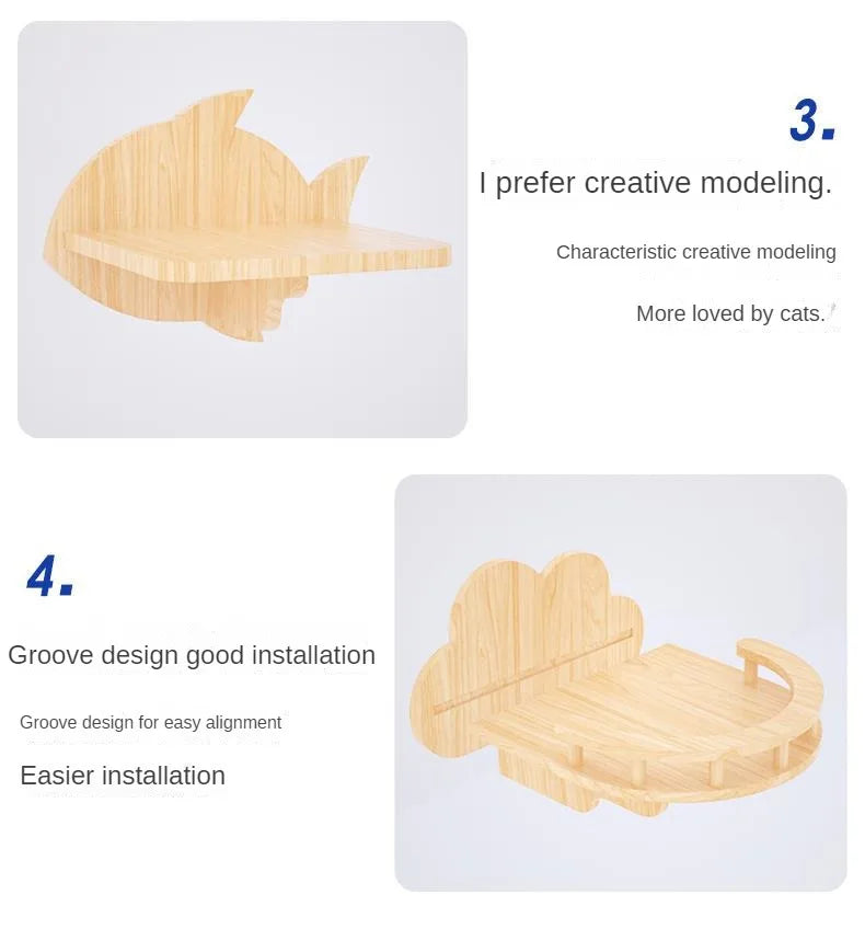 Cat Climbing Frame Hanging Wall Cat Nest Wall Hanging All Solid Wood Gimnasio Para Gato Artículos Para Mascotasaseo Para Gatos