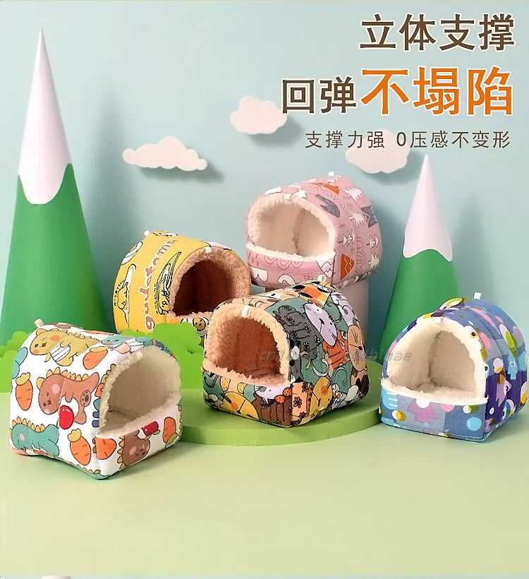 Hamster House Cozy Small Hideouts Warm Hamster Nest Guinea Pig House for Comfortable Rabbit Chinchilla Hedgehog Ferret for Good