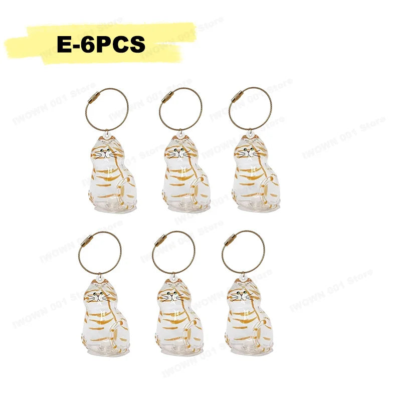 Cat Hair Storage Box Memorial Keychain Transparent Pet Fur Storage Container Hanging Cat Keychain Pendant for Pet Lovers