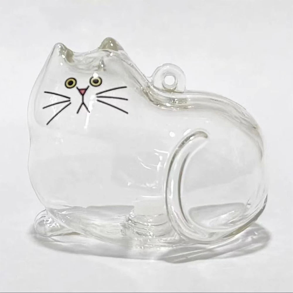 Cat Dog Keychain Pet Hair Storage Box Cute Pets Hair Fur Collection Memory DIY Pendants Bag Decoration Hanging Souvenirs Gift