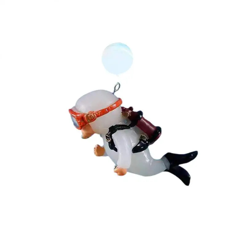 Fish Aquarium Diver Ornaments Mini Diver Simulated Floating Frogman Kawaii Miniature Figures For Fish Tank Scene Decorations