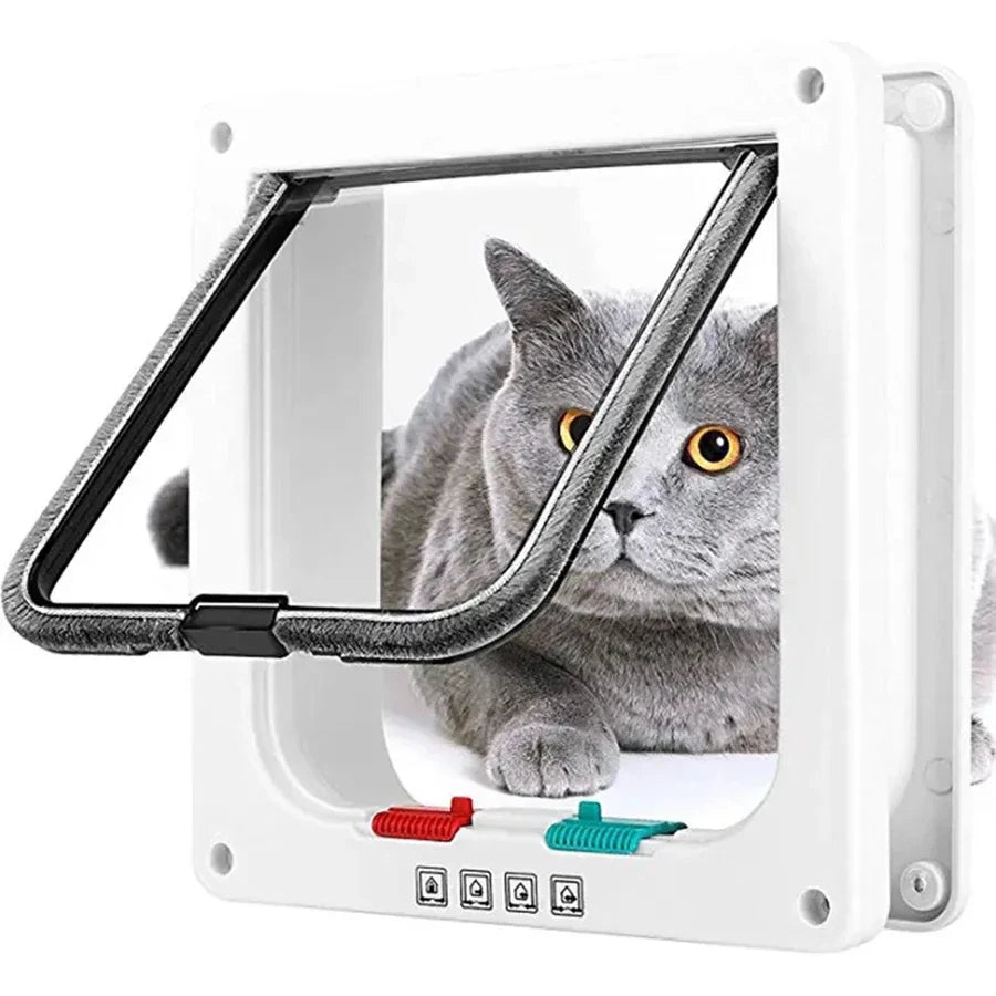 【Pet Essential】2-Way Entry Pet Door | Durable Acrylic & Mesh Panel | For Doors/Windows/Kennels | Easy Installation