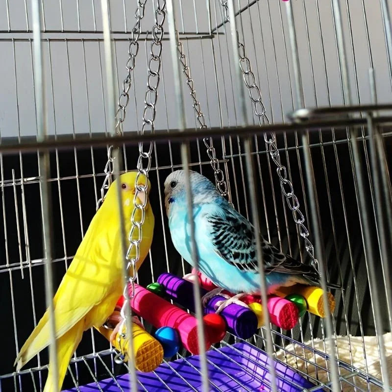 Chewable Parrot Chew Toy Cotton Rope Birds Toy Bite Bridge Bird Tearing Toys Cockatiels Training Hang Swings Birds Cage Supplies
