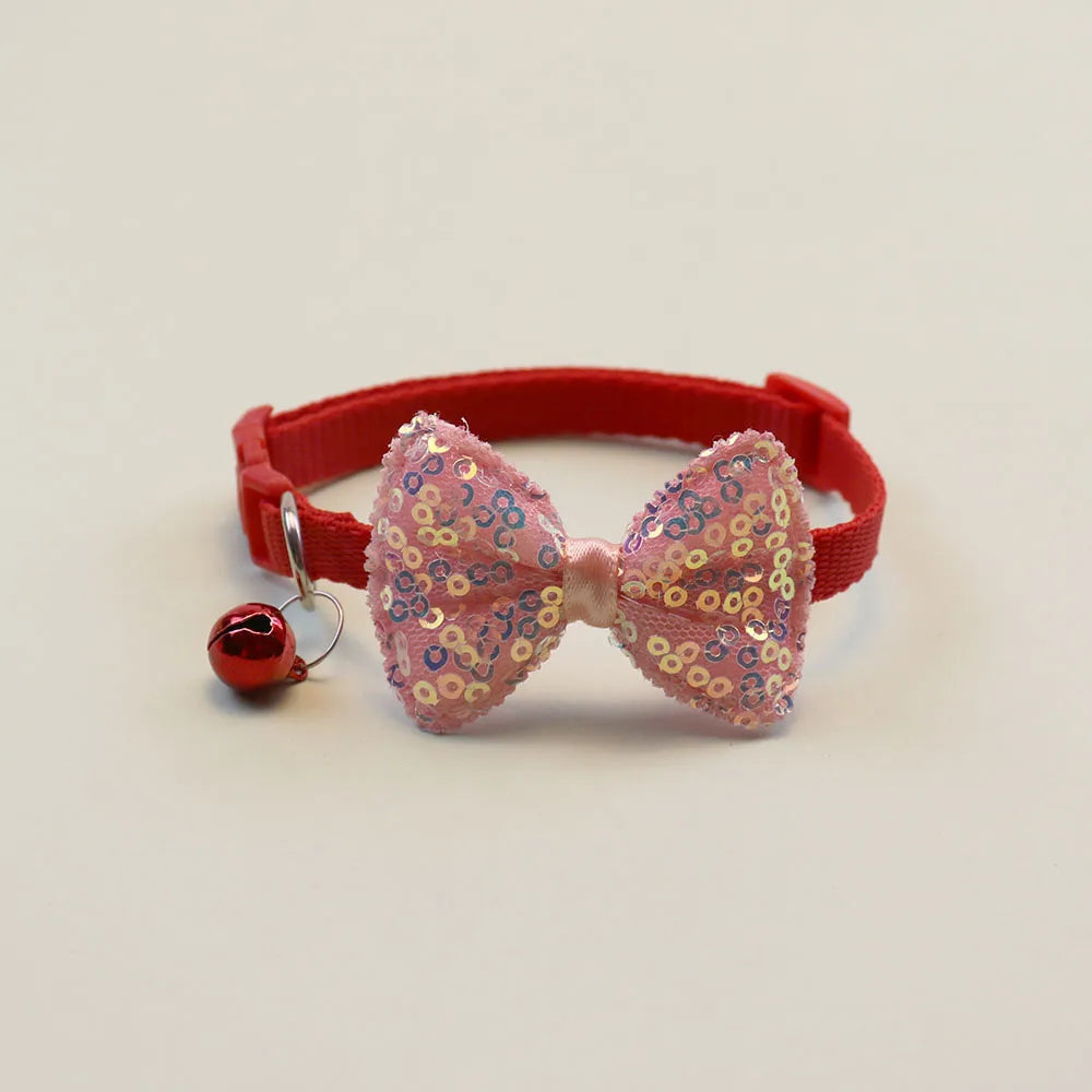 Pet Collar for Cats & Small/Medium Dogs Cute Bowknot Neckband, Soft Comfortable Material, Adorable Pet Accessory for Daily Wear