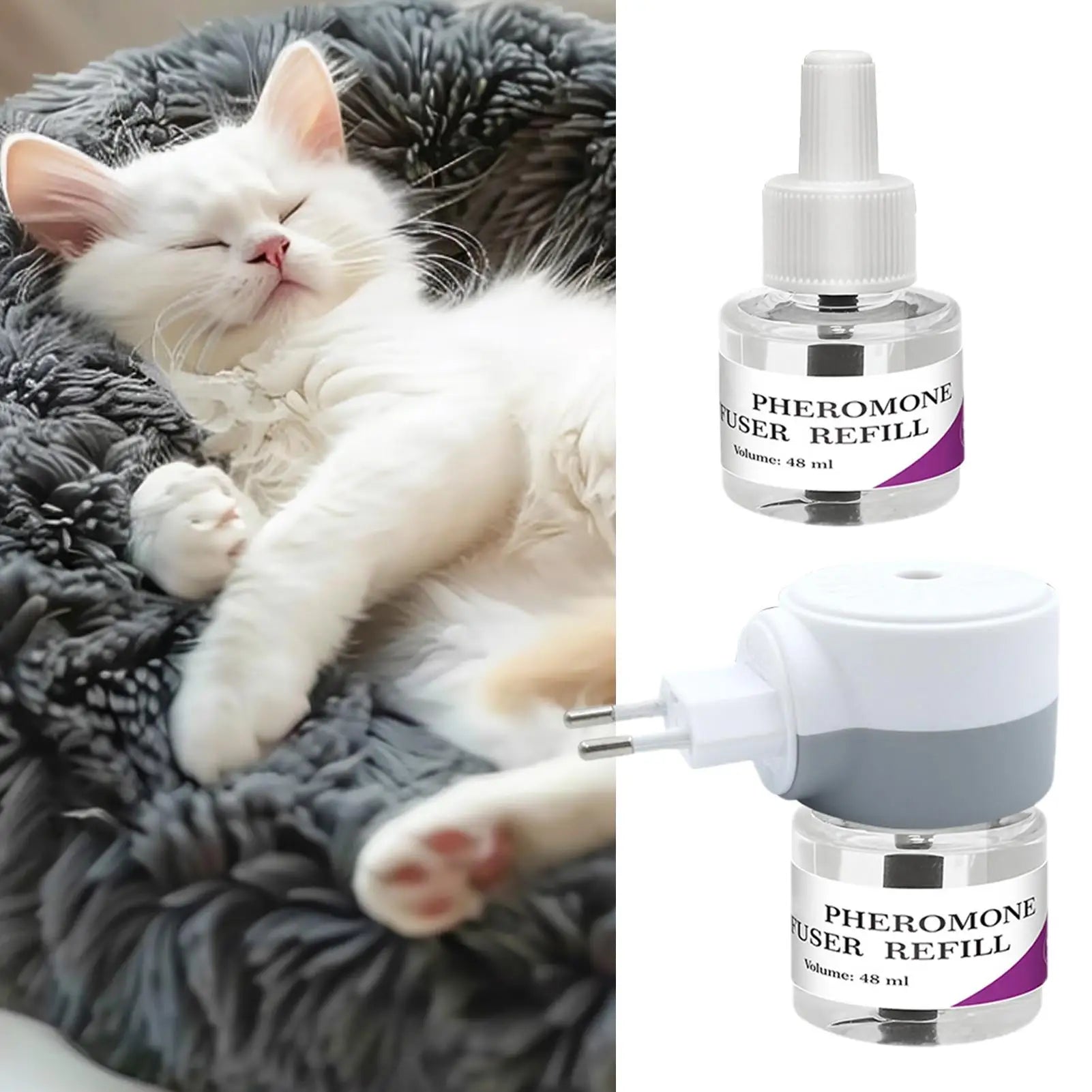 Cat Pheromone Diffuser Calming Pheromone Diffuser For Cats Plug Supplies Ease Sleep Anti Stress Comfort For Indoor Kitten Travel
