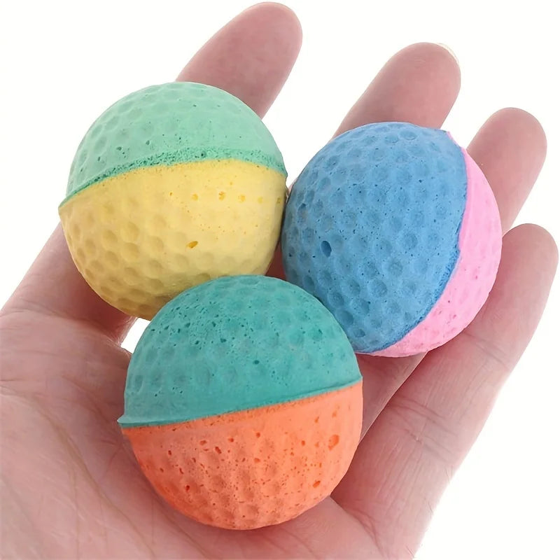 Cat Foam Ball Toys Pet Interactive Chase Sponge Balls for Pets Soft Bouncy Quiet Durable Bite Resistant Easy Clean Rubber Balls