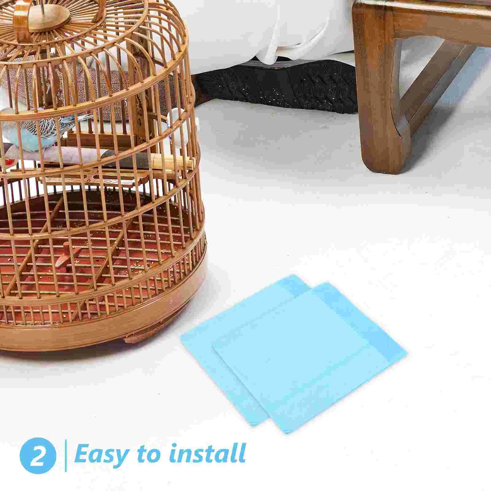 10 Pcs/1 Bird Cage Essentials Water-absorbing Pad Paper Pet Parrot Chassis Floor Cleaning Supplies