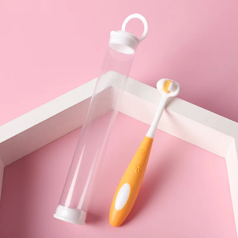 Elastic Soft 3-Sided Pet Toothbrush Dog Toothbrush Removing Bad Breath Tartar Cleaning Mouth Pet Dental Care Cat Cleaning New