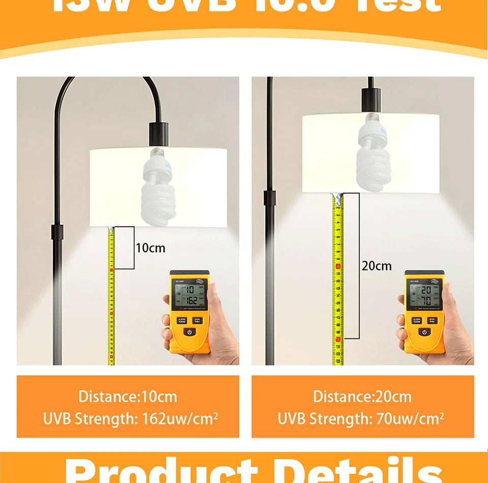 UVB5.0 10.0 110v-220v Lizard Calcium Supplement Lamp 13W 26W UV Bulb E27 Energy Saving Reptile Lamp Turtles and Amphibians