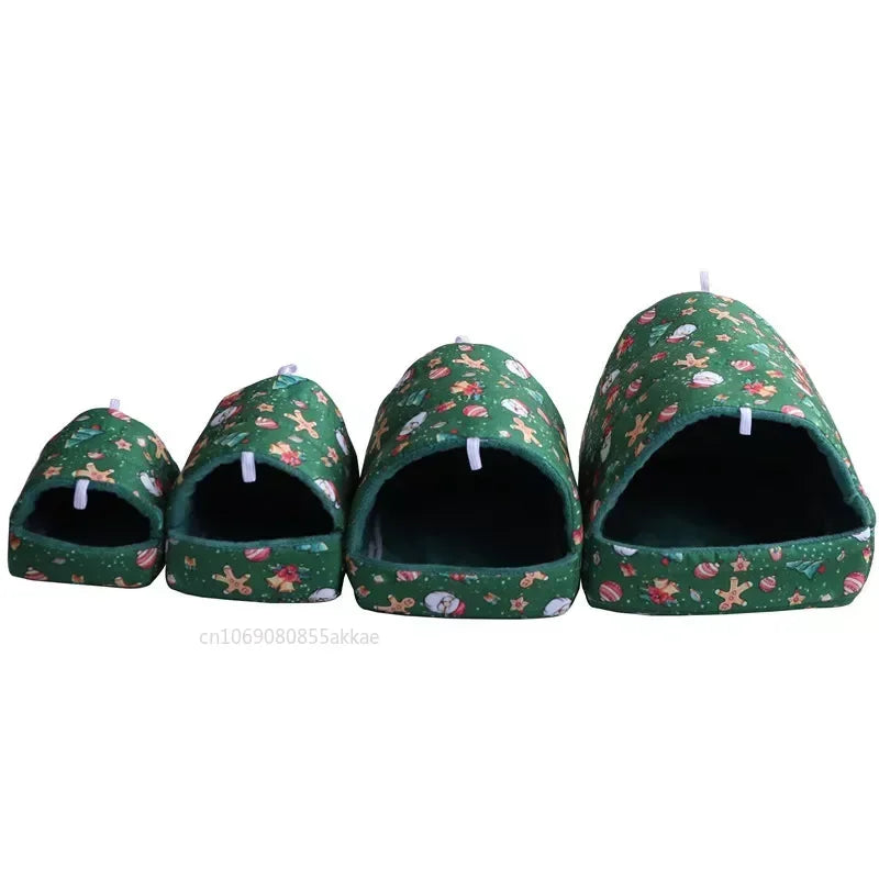 1pc Cartoon Hamster House Bed Winter Comfortable Rat Home Cute Foldable Guinea Pig Hanging Tent Sleeping Nest Ferret Cage