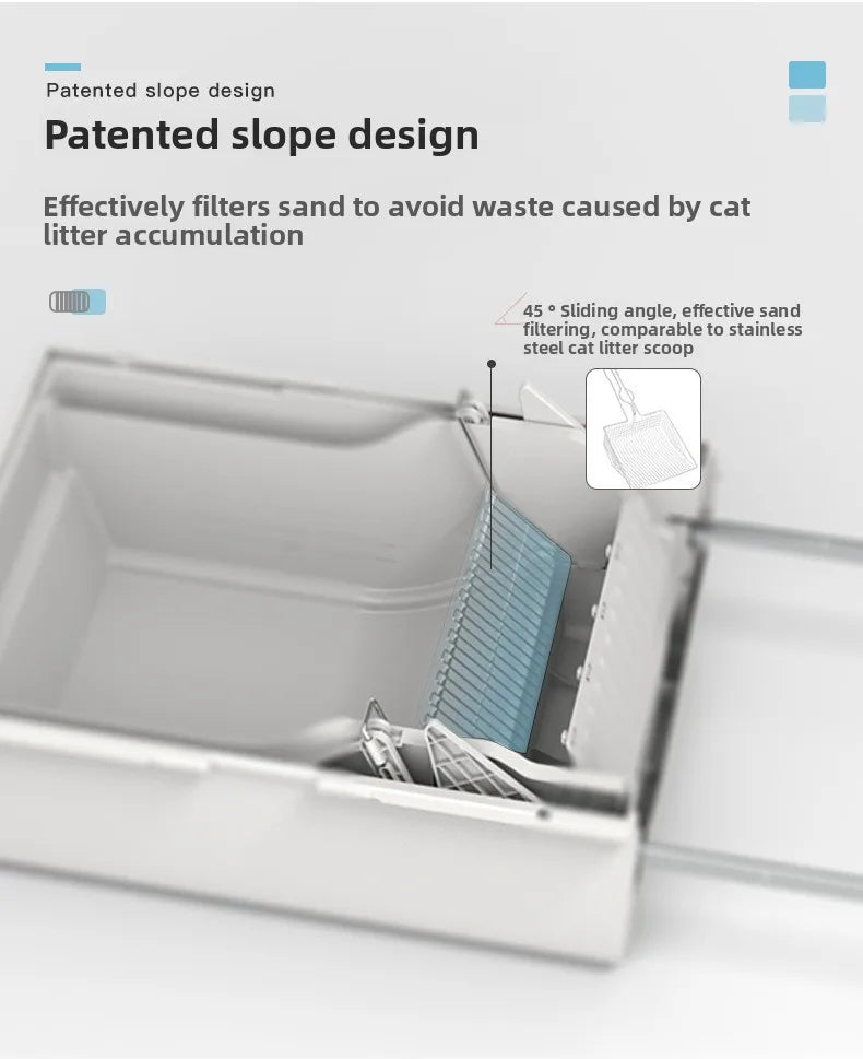 Easy To Clean Cat Litter Box Hand-pulled Shit Shoveling Fully Enclosed Cat Toilet Semi-automatic Cat Litter Box  Litter Tray
