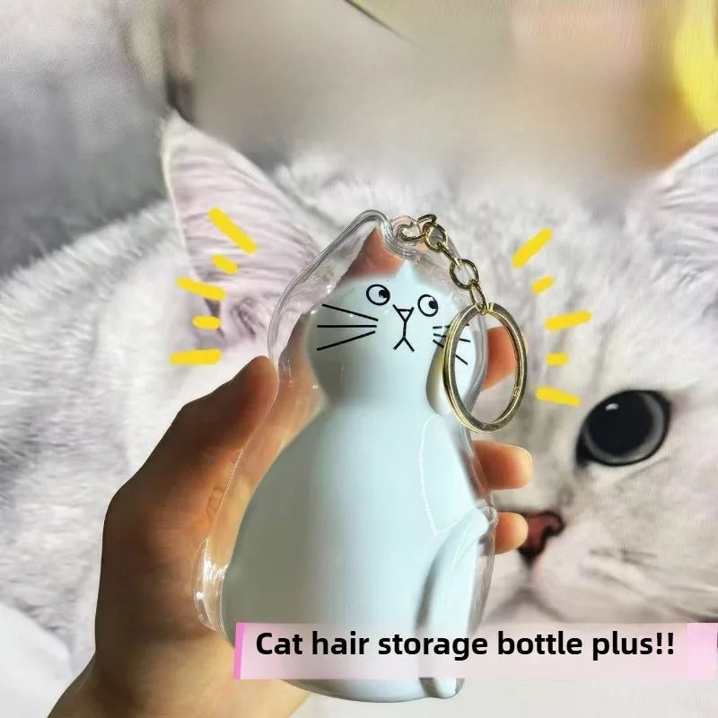 Large Cat Keychain Pendant Ginger Cat Siamese Calico CatHair Storage Box Hanging Cat Bag Hanging Pet  Hair Grooming Souvenirs