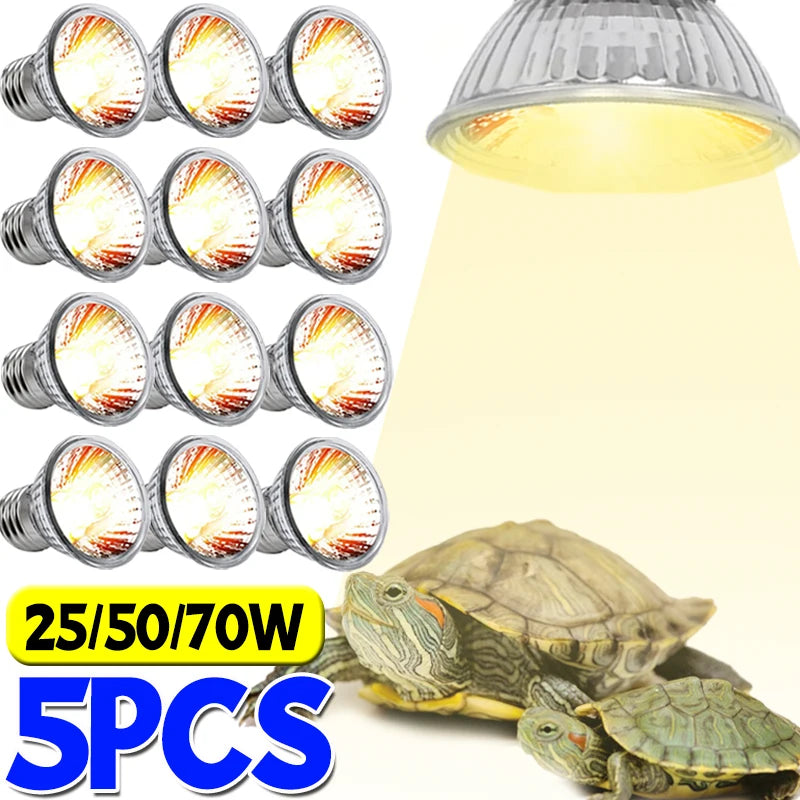 1/5PCS Reptile  Heating Lamp Bulbs 25/50/75W Pet Growth Specific Light Heating Light for Amphibian Turtle Lizard Basking Sunlamp