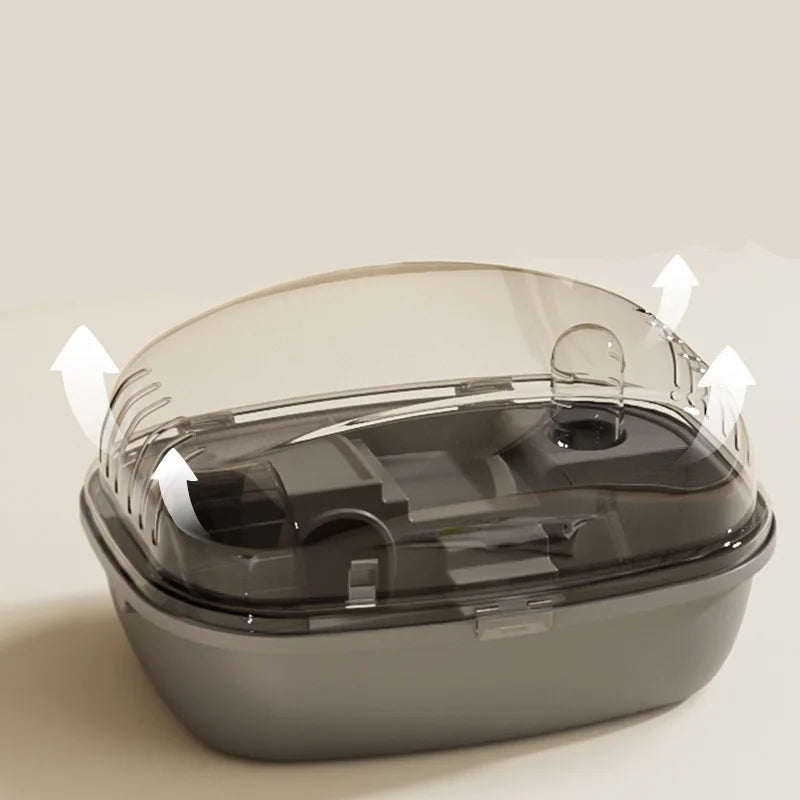 Large Hamster Cage Ventilation Openable Top Transparent Hamster Habitat House for Bunny Gerbils Hedgehog Mice Small Animals