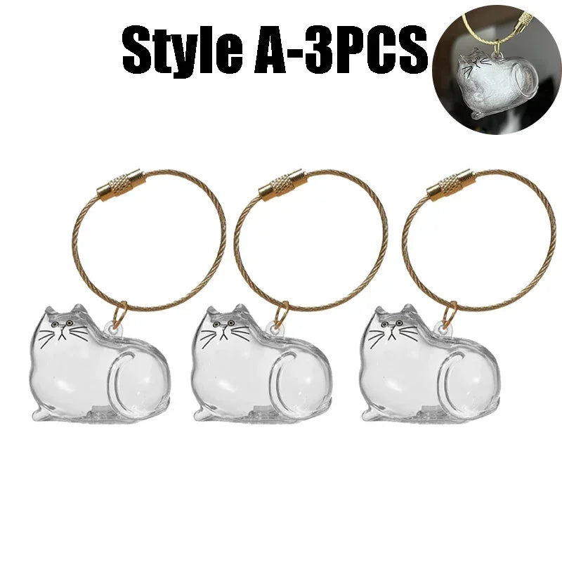 1-40PCS Pet Hair Organiser Memorial Keyring Transparent Cat Hair Organiser Souvenir for Pet Lovers Pet Memorials
