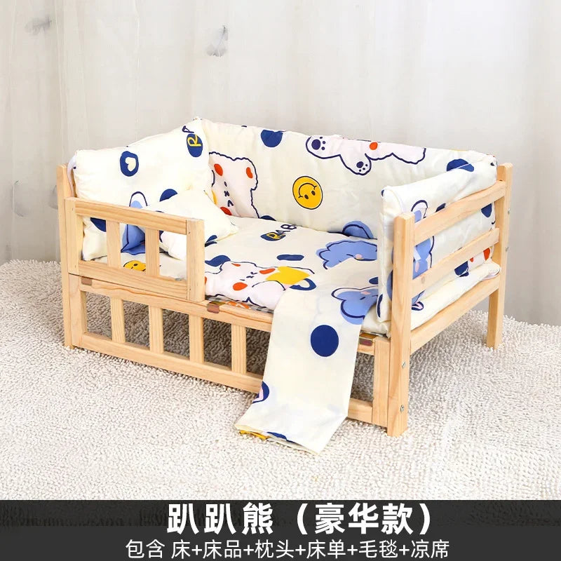 Off the Ground Solid Wood Pet Bed Four Season Universal Dog Bed Small to Large Teddy Bed at Special Price