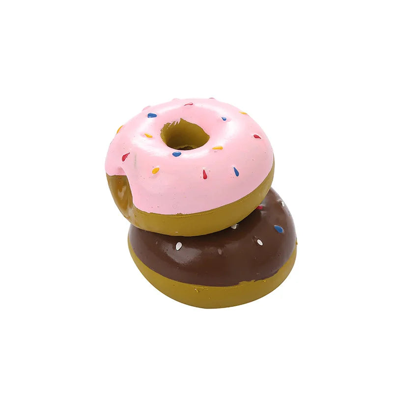 1PC Donut Dog Chew Toy Sound Toys Simulation Donuts Grinding Cleaning Tooth Relief Dog Toys Игрушки Для Собак Mascotas Perro