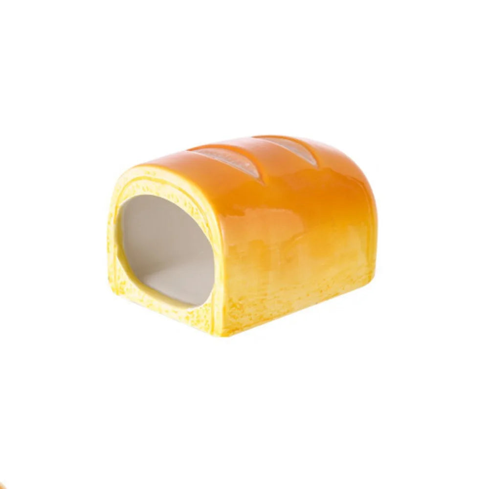 Pet Supplies Ceramic Hamster Nest Bread Shaped Cute Pet Small House Cooling Creative Hamster Bed Bird