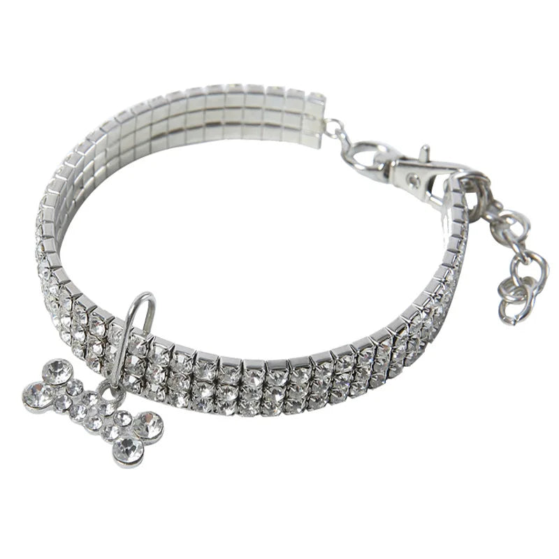 Dog Collar Rhinestone Jewelry Chihuahua Crystal Jewelry Adjustable Engraved Text Dog Accessories Collar Perro Ошейник Для Собак