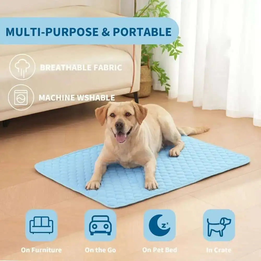 Cooling Dog Mat Summer Pad Mat For Dogs Cat Ice Silk Blanket Sofa Breathable Pet Dog Bed Summer Washable For Small Large Dog Cat