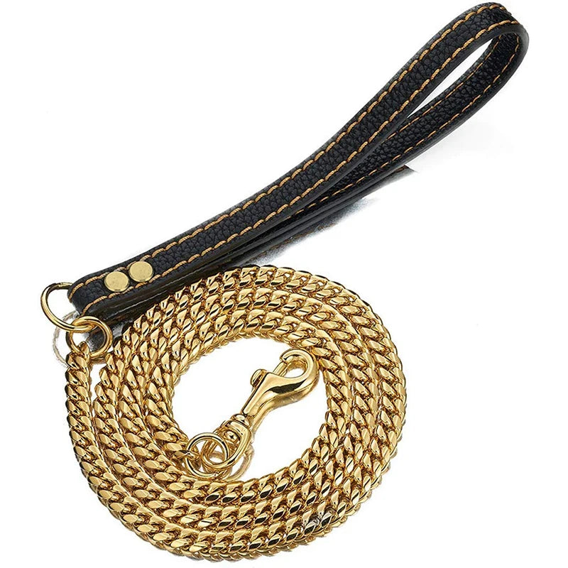 Stainless Chain Collar Large Collar Chain For Metal Dog Dogs Medium Links Link Small Steel Gold Cuban Walking Training
