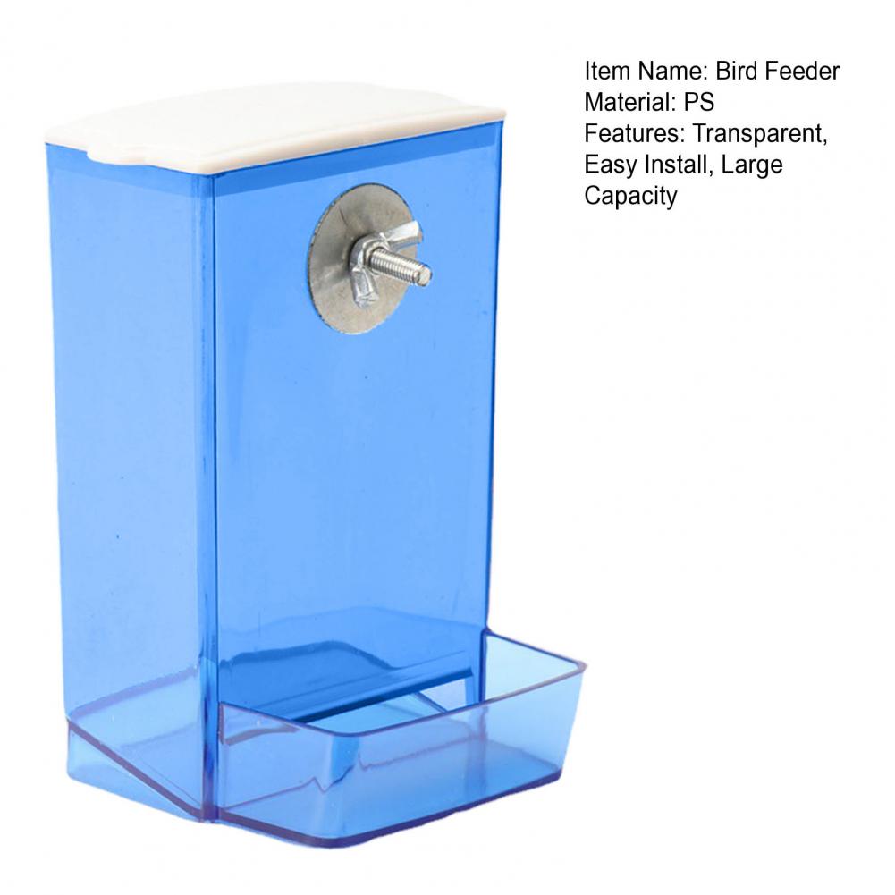 Bird Feeders Automatic Parrot Feeder Drinker with Dustproof Lid Mount Budgie Cockatiel Conure Food Dispenser Pet Supplies