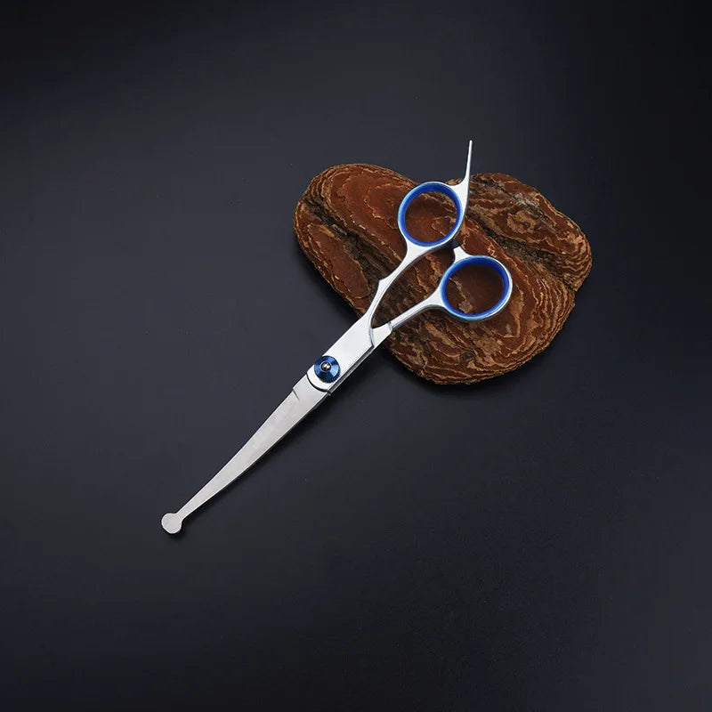 Premium Titanium Coated Dog Grooming Scissors with Safety Round Tips - Professional Grade Kit for Precise and Safe Trimming