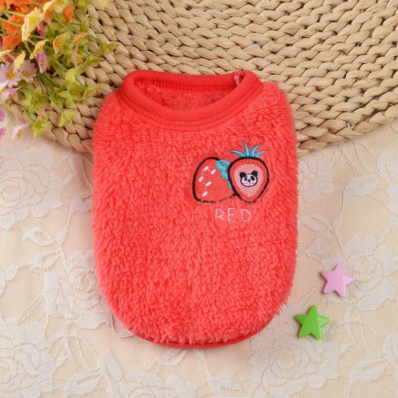 Plush Cat Rabbit Vest Cartoon Autumn Winter Pet Clothes for Kitten Puppy Bunny Guinea pig Warm Fleece Small Animals Clothing