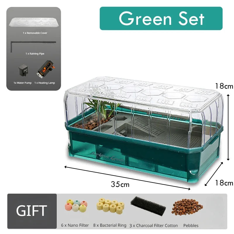 Terrarium Reptile Habitat Breeding Box Acrylic Turtle Reptile Cage Hide Enclosure Lizard Box Turtle Lamp Breeding Box Observe