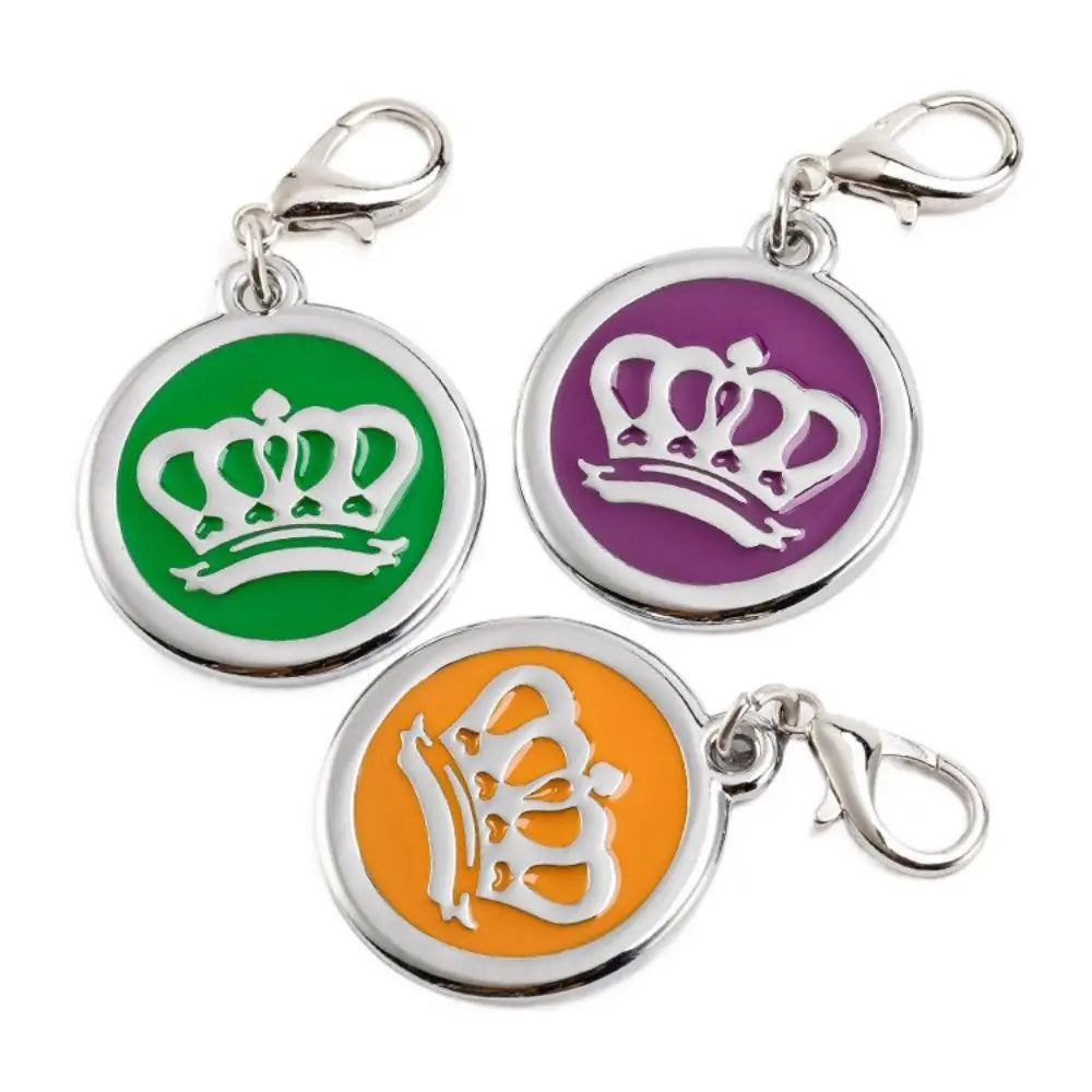 Pet ID Card Crown Pet ID Name Tag Loss Prevention Zinc Alloy Pet Nameplate Personalized Dog Hanging Tag For Cats Dogs