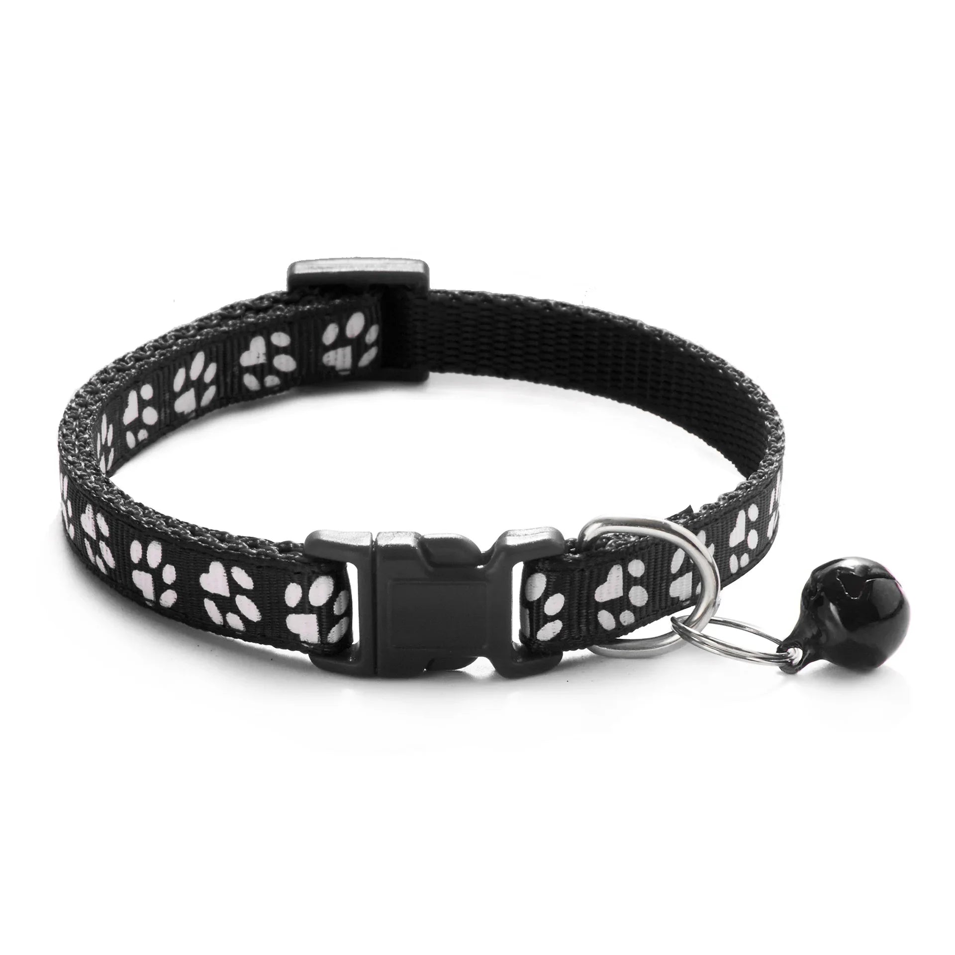 Collar with Bell Cartoon Footprint Colorful Dog Puppy Cat Accessories Kitten Collar Adjustable Safety Bell Ring Necklace