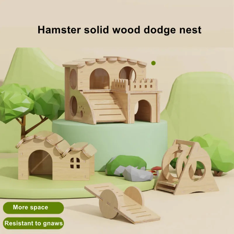 Warehouse squirrel solid wood shelter house, thorn wood house, golden bear nest, lotus pig dormitory, chicken house