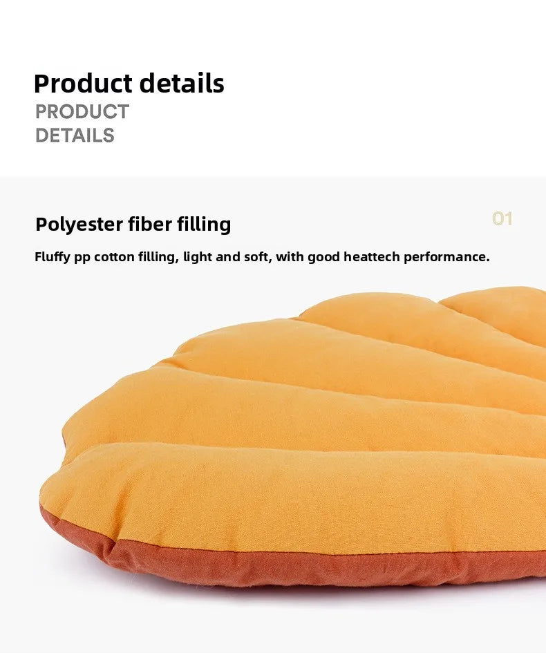 Cotton Pet Floor Mat Leaf Shaped Thickened Cat Dog Sleeping Cushion for Indoor Kennel Crate Sofa Four Season Use