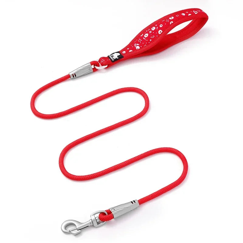 Truelove-Floral Printing Pet Leash Neoprene-Padded Handle Leash Small Medium Dog Safety Enjoyable Walking Experience TLL25761