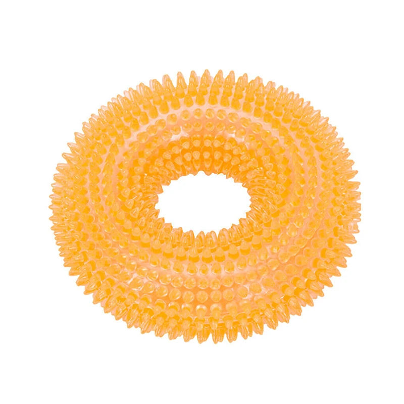 Strong Donut TPR Pet Dog Chew Toys with Squeak for Small Medium Dogs French Bulldog Corgi Border Shepherd Puppy Pets Accessories
