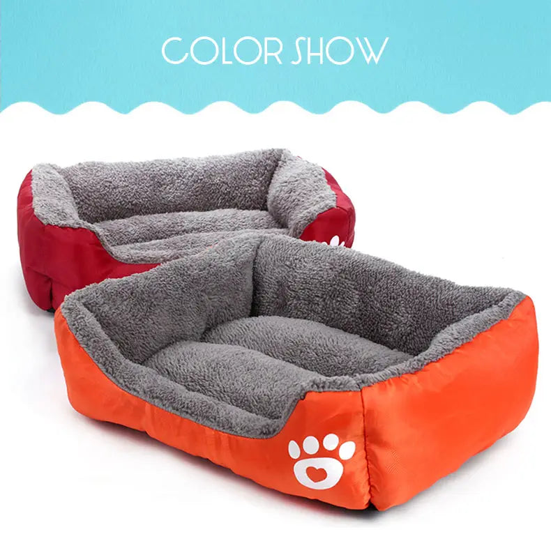(S-3XL) Large Pet Cat Dog Bed 8Colors Warm Cozy Dog House Soft Fleece Nest Dog Baskets House Mat Autumn Winter Waterproof Kennel