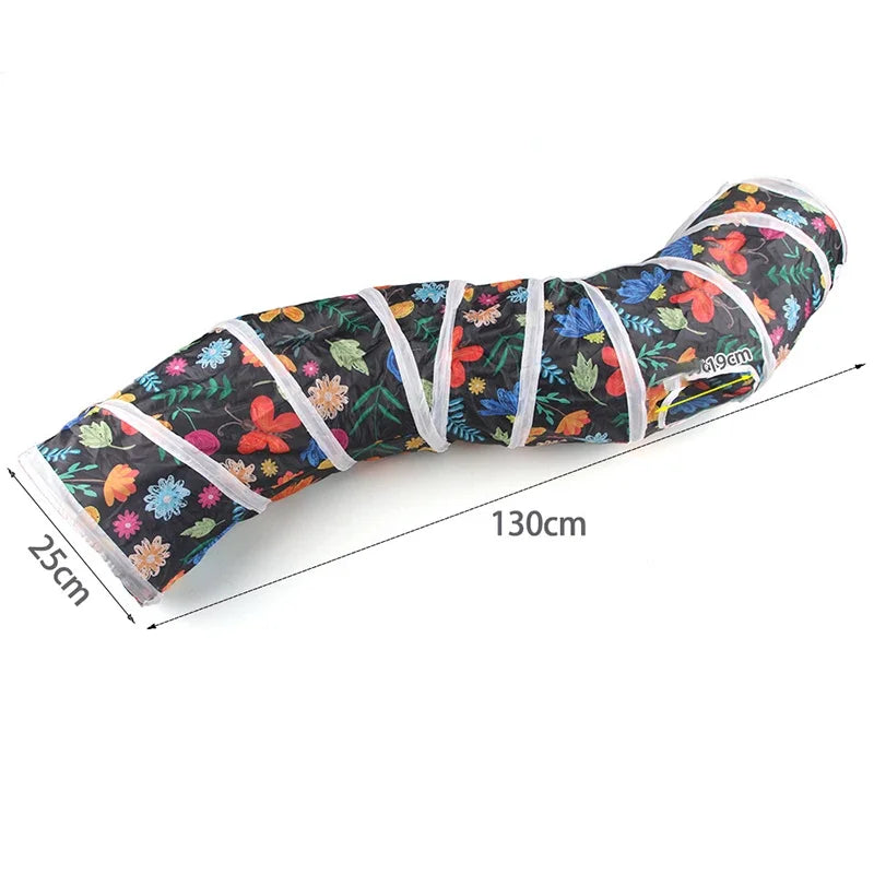 Collapsible Rainbow Cat Tunnel Pet Tube Play Toy Indoor Outdoor Kitty Puppy Toys for Puzzle Exercising Hiding Training Cat Toys