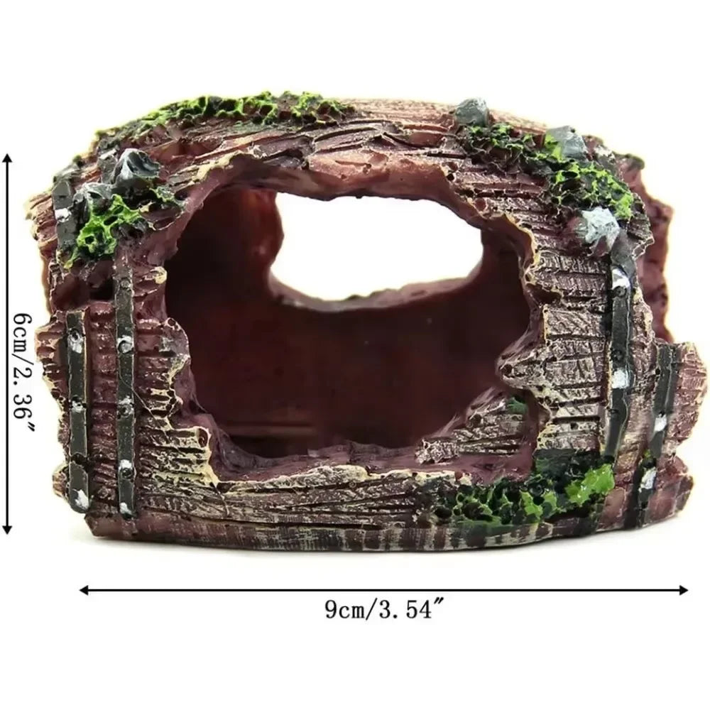 Aquarium Artificial Barrel Cave Resin Ornaments Decorations Landscaping Accessories For Fish Tank Aquarium Decoration Supplies