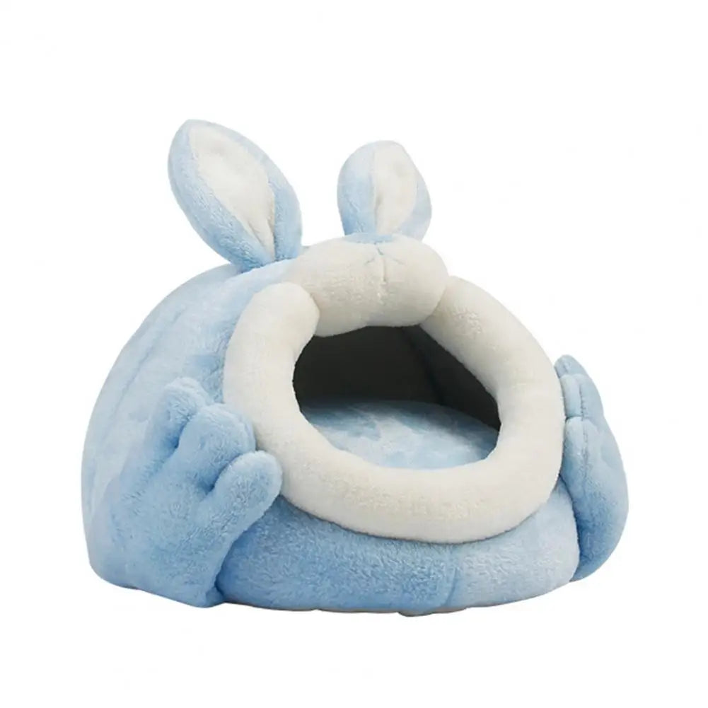 Hamster House Rabbit Shape Hamster Hideout Removable Cushion Sleeping Cage Guinea Pig Hedgehog Rat Chinchilla Bed Nest