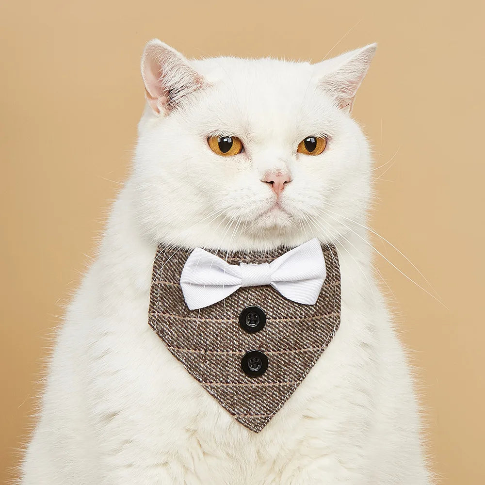 Halloween Christmas Cat Handsome Bow Tie Triangle Scarf Collar Fashion Suit Pet Triangle Scarf