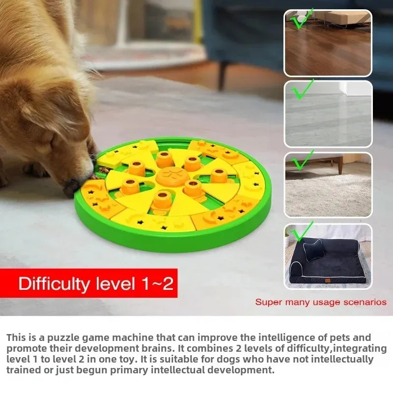 3in1 Interactive Dog Puzzle Toys - Fun Slow Feeder Brain Education Treat Puzzles with IQ Squeak Design - Educational Dog Toys