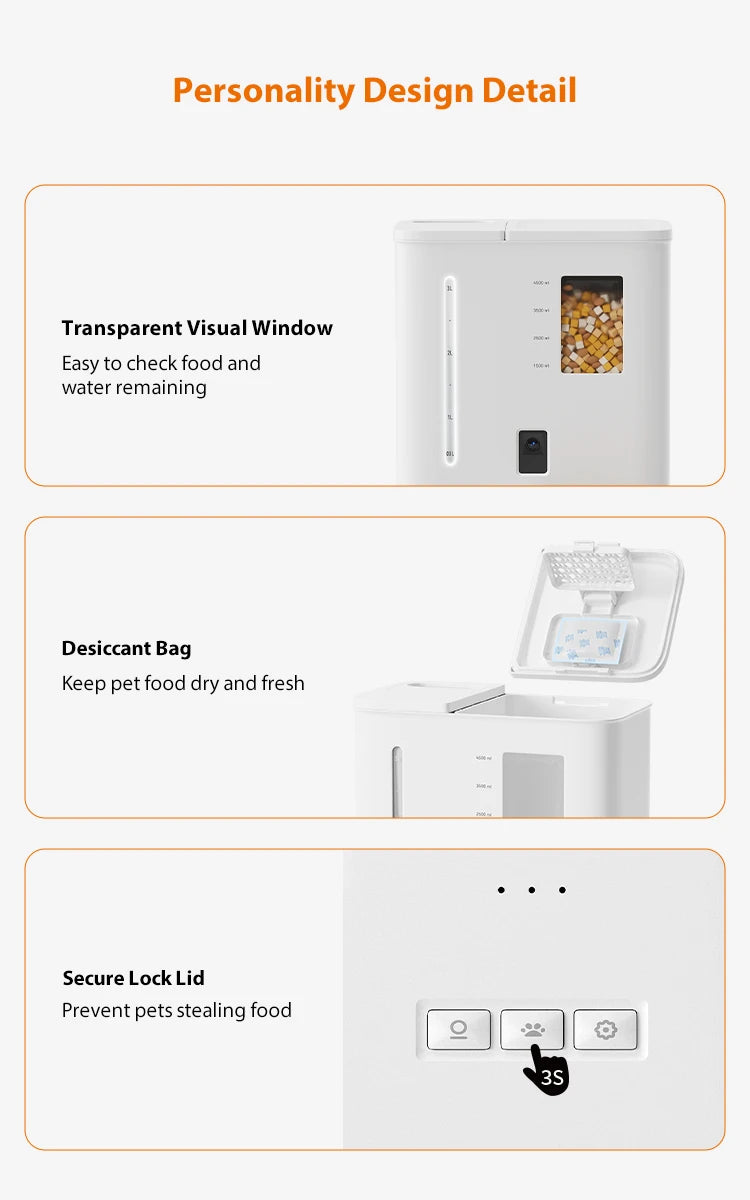 Automatic Cat Dog Feeder 2 in 1 Cat Water Fountain with Camera Smart Pet Fountain Cat Dog Feeder Pet Products