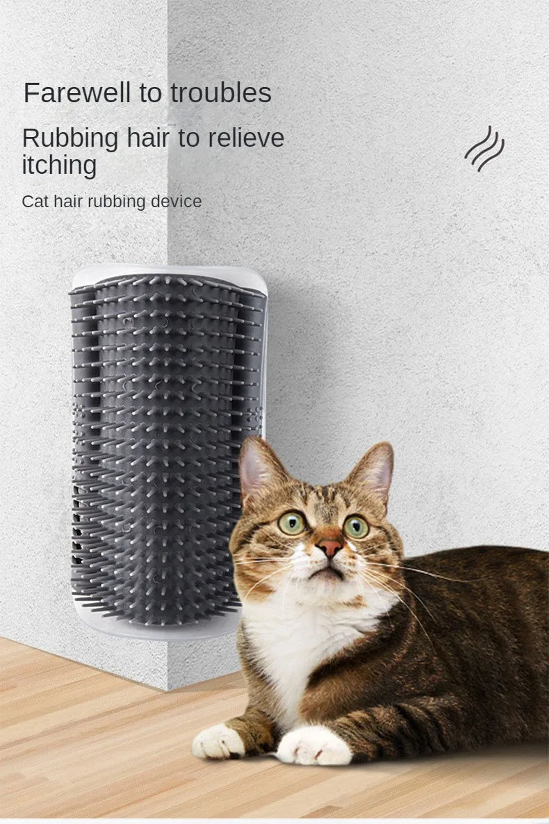 New cats Wall Corner Scratcher Brush Pet Comb Cratch Bristles Arch Massager Self Grooming Accessories