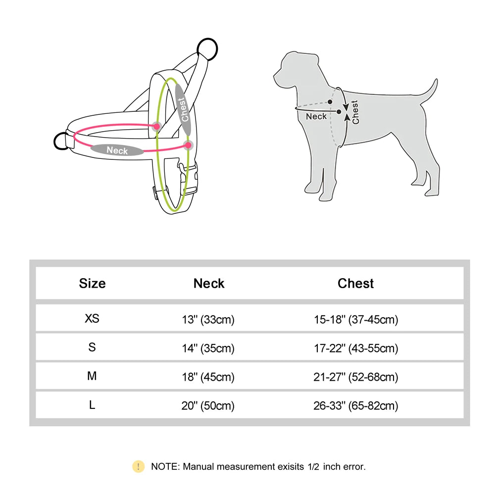 Mesh Nylon Dog Harness Reflective Pet Harness No Pull Dogs Vest With Quick Control Handle for Small Medium Large Dogs Pitbull